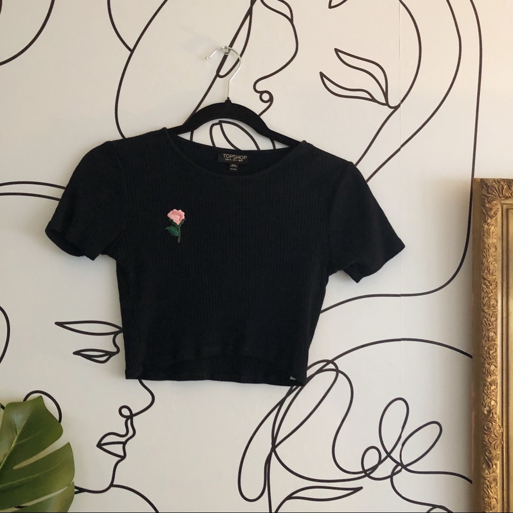 Topshop Ribbed Crop Top